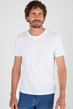 Damart Set Di 2 Magliette Uomo A Maniche Corte – Collo Rotondo, Bianco, Taglia M, Cotone Ecologico, Lavabili