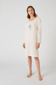 Chemise de nuit Maille jersey pur coton peigné motifs de Noël