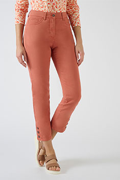 7/8e broek met knopen onderaan de pijpen