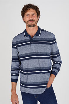 Polo manches longues en maille piquée