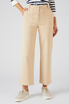 7/8-broek in popelinekatoen met stretch
