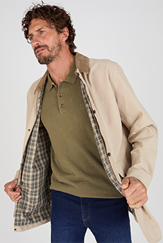 Blouson zippé col velours