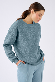 Sweat maille jacquard embossé