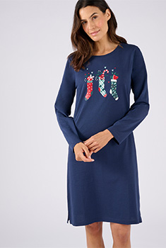 Chemise de nuit de Noël en maille jersey pur coton