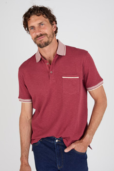 Poloshirt korte mouwen tricot reliëf