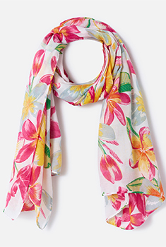 Foulard sjaal voile tropische bloemen.