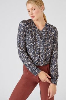 Chemisier maille chaude imprimée recyclée