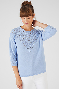Trui van opengewerkt tricot