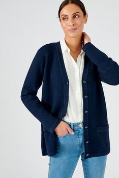 Lange cardigan in honingraattricot