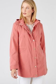 Lichte, waterafstotende parka met sierstiksels