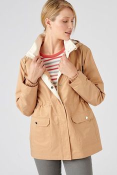 Waterafstotende parka in soepele stof