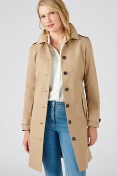 Waterafstotende trenchcoat in katoenmix met bindriem