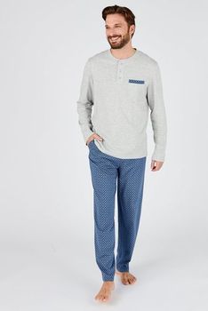 Pyjama jersey coton peigné imprimé géométrique