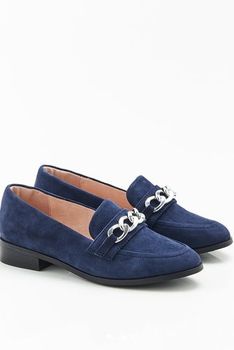 Mocassins croûte de cuir chèvre à boucle