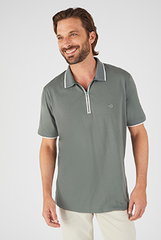 Polo met ritskraag, Climatyl® met gerecycleerde vezels
