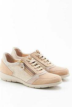 Soepele sneaker met rits in schapenleder Climatyl®