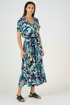 Jurk Crêpestof tropische print, viscose, Lenzing™ EcoVero™