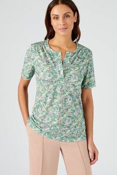 T-shirt in getextureerd tricot met print