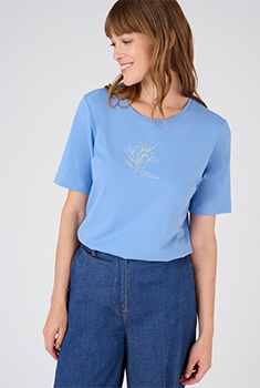 T-shirt in katoenmix met motief