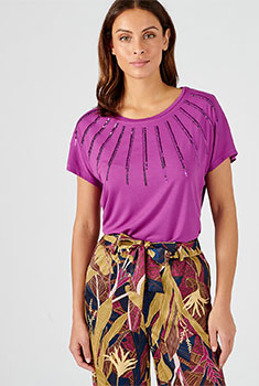 Soepel T-shirt met lovertjes