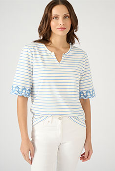 T-shirt imprimé détails brodés