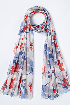 Foulard voile fluide fleuri