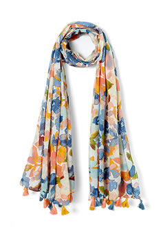 Foulard voile fleuri