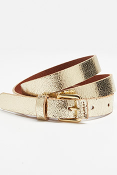 Goudkleurige riem in leder