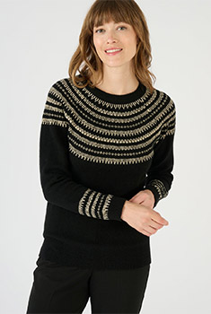 Pull in glinsterend jacquardtricot