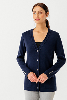 Cardigan in milanotricot met merinoswol