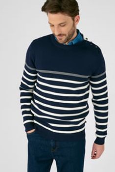 Pull rayé coton mélangé