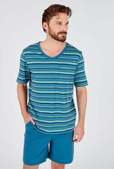 Pyjashort maille jersey rayée pur coton peigné