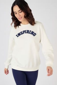 Sweat coton mélangé motif "inspiring"