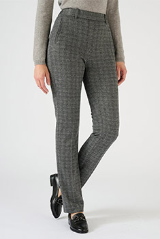 Broek pull-on van gemerceriseerd jacquard breisel