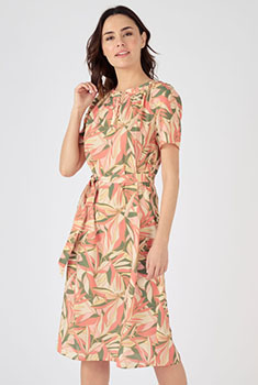 Robe smockée stretch imprimée recyclée*