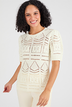 Pull maille ajourée effet crochet