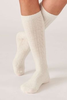 Set van 2 paar kousen in kabeltricot, Thermolactyl