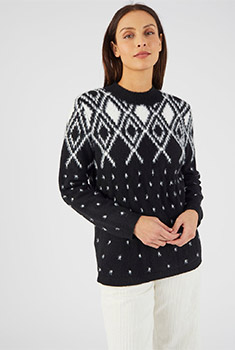 Pull in harig jacquardtricot, Thermolactyl