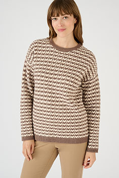 Tweekleurige pull, reliëftricot in Thermolactyl
