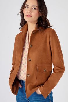 Vest in suedine met stretch