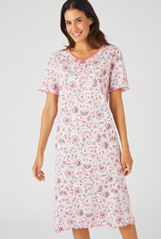 Lot de 2 chemises de nuit fleurie + pois