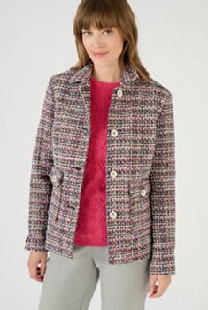 Veste doublée effet tweed fils brillants