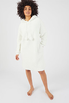 Fleecejurk met kap, homewear, Thermolactyl