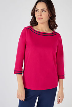 T-shirt met contrasterende stroken, gerecycleerde vezels*