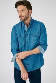 Chemise en denim pur coton