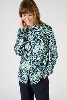 Blouse in warm tricot, gerecycleerde vezels*