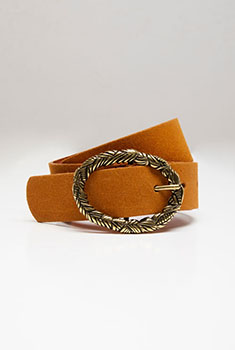 Riem in splitleder met suède-look