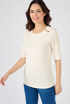 T-shirt in getextureerd tricot