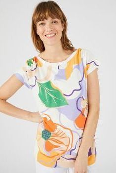 T-shirt in fantasietricot met lovertjes, gerecycleerd Climatyl®