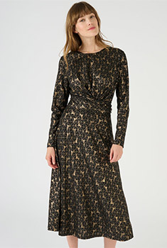 Robe maille fantaisie brillante stretch imprimée
